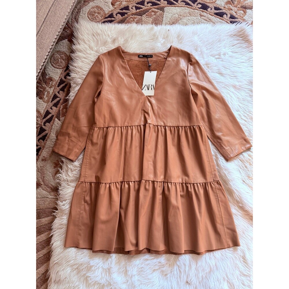 Zara Faux Leather Dress Small